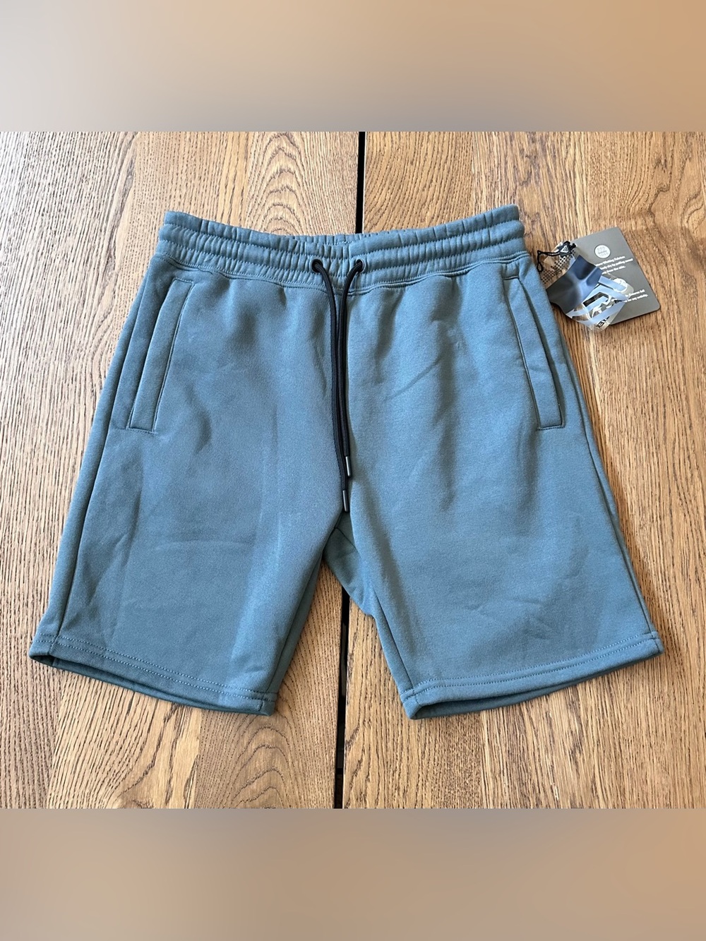 NWT. Men's Blue Drawstring Fleece Shorts Size SMALL